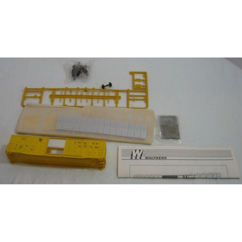 HO Walthers Green Bay & Western GBW 50' Waffle Side Boxcar Kit